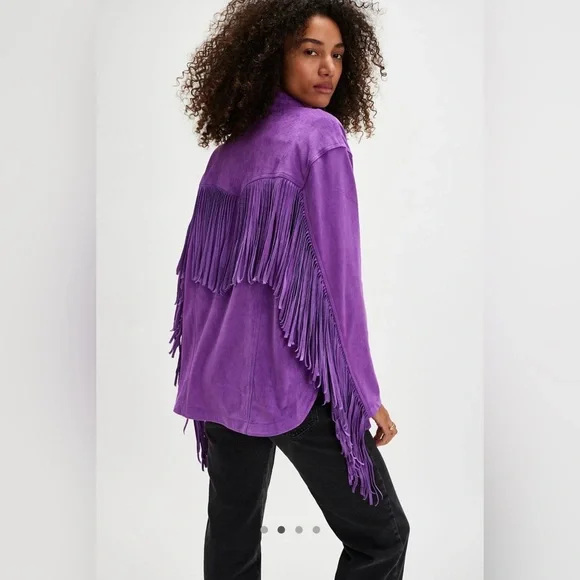 We The Free Purple Fringe Jacket - Picture 2 of 8